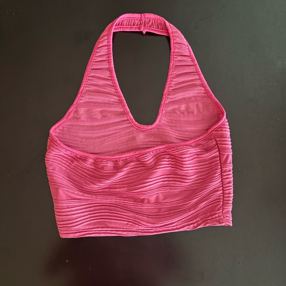 Pink Halter Crop Top